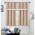 thumbnail image 2 of CVLIFE Solid Plain Blackout Short Curtain Eyelet Ring Top Cafe Kitchen Window Decor, 2 of 6