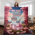 thumbnail image 2 of My Cat is My Valentine Cute Exotic Shorthair in Gift Box Quilt Blanket Cat Lover Kitten Owner Gifts Cozy Comforter Throw Blanket - 3006, 2 of 5