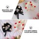 thumbnail image 5 of 4 unids rosa flor cabello corbata elegante pelo anillo señora pelo corbata ponytail titular, 5 of 6