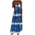 thumbnail image 2 of Viikei Sun Dresses for Women Plus Size,Fashion Women Summer Casual Solid V-Neck Camis Sleeveless Long Dress Blue M, 2 of 5