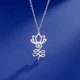 thumbnail image 2 of Fashion Real Stainless Steel Yoga Pendant Collar Jewelry Forever Chain Lotus Flower Necklace for Women Men Gift, 2 of 5