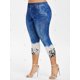 thumbnail image 2 of Talla grande 3D Jean Imprimir Getgings Rosegal  Leggings de talla grande, 2 of 5