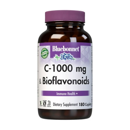 Bluebonnet Vitamin C 1000mg Plus Citrus Bioflavonoids 500mg for Immune Health*, 180 Caps
