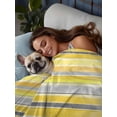 thumbnail image 3 of Yellow Nordic Style Stripes Twim XL Size Flat Sheet, Wrinkleproof & Fadeproof Cooling Flat Bed Sheet Only, Yellow Gray Texture Breathable Soft Bedding Top Sheets 66 x 102 Inches, 3 of 8