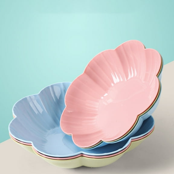 GOOHOCHY Flower Shaped Dishware Light Green 4Pcs 10.6X10.6X2.4In