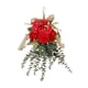 thumbnail image 2 of Guirnalda de flores artificiales con forma de lágrima, crisantemo y eucalipto para decorar la puerta principal. Rojo, 2 of 9