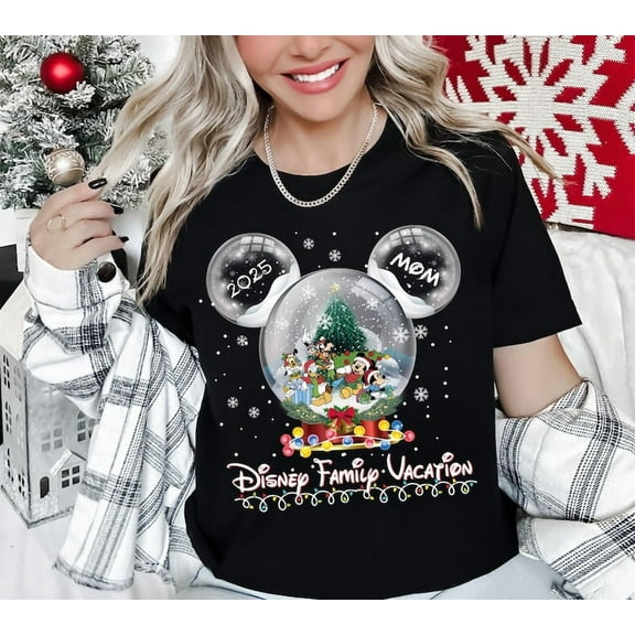Disney Christmas Family Vacation Shirt, Custom Mickey Friends Xmas Shirts, Disney Christmas Trip 2025 Shirt, Disneyland Holiday T-Shirt