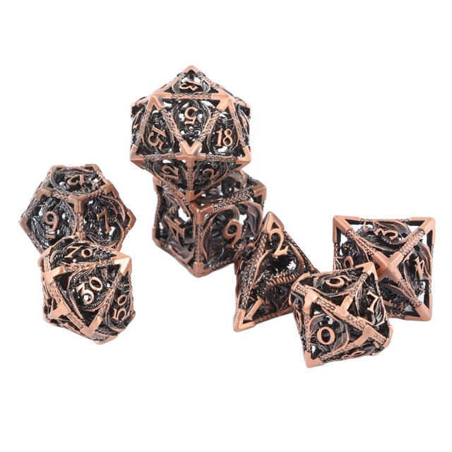 Dados de cobre, juego de mesa de 7 piezas, juego de mesa poliédrico, dados poliédricos, muy recomendado