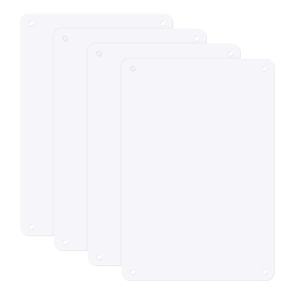 Uxcell 4-Pack White Blank Metal Signs 7x10 Inch Sublimation Aluminum Plates Blank Signs for Crafts/Yard/Outdoors Thick 0.02 Inch