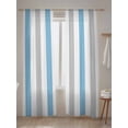 thumbnail image 5 of Sheer Curtains 108 Inches Long 2 Panels Set for Living Room, Blue Grey Striped Semi Sheer Curtains for Windows, Geometric Vertical Stripes Minimalist Voile Window Treatments Rod Pocket Curtain, 5 of 7