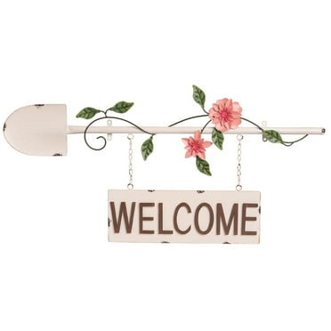 Transpac Metal 30" White Spring Shabby Chic Shovel Decor