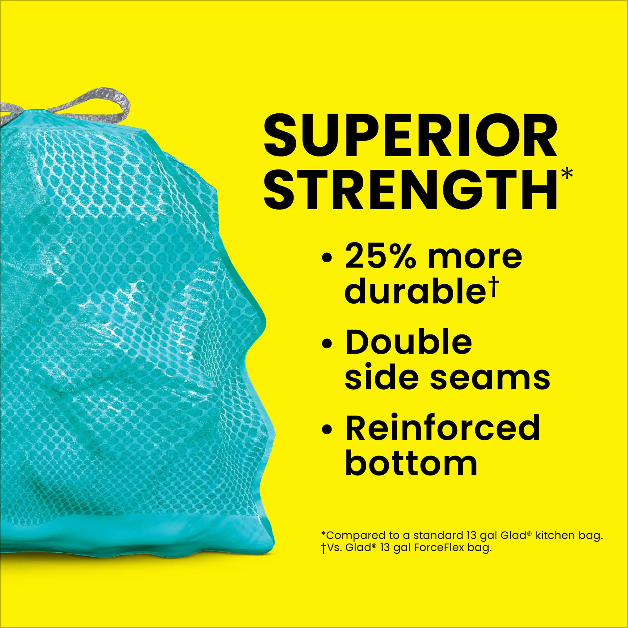 (6 pack) Glad ForceFlex MaxStrength Scented Tall Kitchen Trash Bags, 13 Gallon, Bahama Bliss with Febreze Freshness, 20 Bags