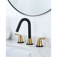 thumbnail image 4 of WOWOW Widespread Bathroom Faucets for Sink 3 Hole Black & Gold, 8 inch Bathroom Faucet with Pop Up Drain Assembly and Water Supply Lines 2 Handle 360° Swivel Spout Basin Faucets for Vanity Lavatory, 4 of 6