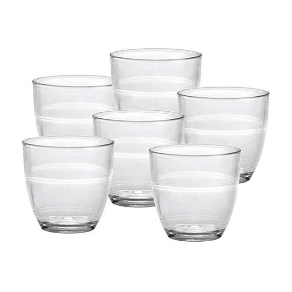 Juego de vasos Duralex Gigogne de vidrio transparente de 3.13 oz, paquete de 6