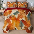 thumbnail image 3 of Davulos Quilt Set Queen Size Maple Leaf Bedspreads Soft Microfiber Lightweight Bedding Coverlet for All Season with 1 Quilt 2 Pillow Shams, 3 of 8