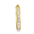 thumbnail image 4 of Wellingsale Ladies 14k Yellow Gold Polished 14.5mm Channel Set CZ Hoop Earrings (14.5 x 14.5 mm), 4 of 7