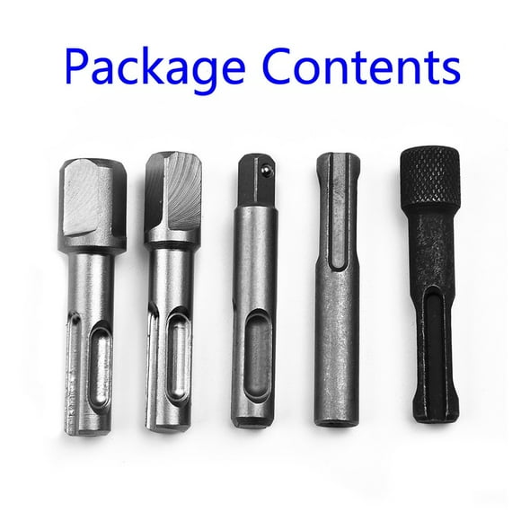 5Pcs 1 4 3 8 1 2 Sds Adapter Hex Socket Driver Drill Hammer Shank Set