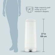 Diaper Genie Signature White Pail Includes 1 Easy Roll Refill with 18 Bags