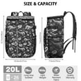 thumbnail image 3 of Travel Cooler Bag - Black Cartoon Dinosaurs Skulls Skeletons Pattern Camping Beer Cooler Backpack with Bottle Opener- Waterproof Insulated Picnic Backpacks - Cooler Bag for Beach, 3 of 6
