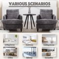thumbnail image 2 of Tabaray Mid-Century Chenille Comfy Accent Chair with Cushion Back, Pillow, Comfy Lounge, Single Grey (Set of 2), 2 of 7