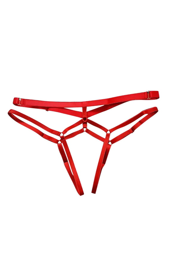 Lolmot Women Sexy Erotic Pantie High Elastic Thong Perspective Temptation Strap-on Panties Nightwear Underwear