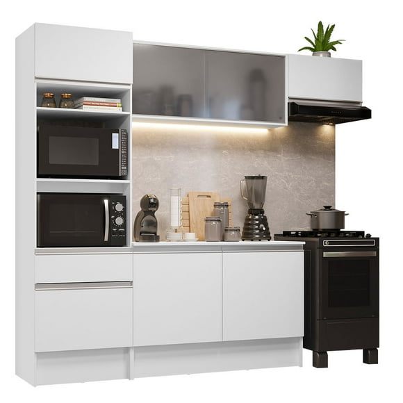 Cocina Integral Completa Madesa 240cm Topazio 01 Blanco