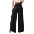 thumbnail image 5 of Women's Palazzo Lounge Pants Wide Leg High Waist Pull-On Flowy Toursers with Pockets L, 5 of 5