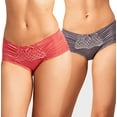 thumbnail image 2 of ToBeInStyle Women's 6-Pack Solid Ruffle Lace Sideseam Panties - XL, 2 of 2