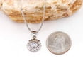 thumbnail image 6 of Platinum Plated Daisy Flower Necklace Charm Round Cubic Zirconia Sunflower Pendant Choker Necklaces for Women Y900-Silver color, 6 of 7