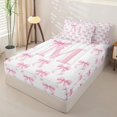 thumbnail image 2 of Homewish Pink Letter D Personalized InitialZipper Twin Comforter Sets with Fitted Sheet and 2 Pillowcases For Kids,Girly Bowknot Zipper Bedding Set,Pink Reversible,4-Piece, 2 of 7