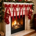 thumbnail image 4 of 16pcs Velvet Christmas Bow with Metallic Ribbon – Hanging Bow for Tree, Wreath, Gift Wrapping and Xmas Decoration, 5.1 x 10.2 Inch, 4 of 6