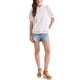 thumbnail image 2 of BLUSA DE CROCHET PARA MUJERES INSPIRADA CHIC CON CUELLO VOLANTE Y MANGAS CORTAS, DETALLES CALADOS, TOPS DE VERANO XL BLANCA, 2 of 6