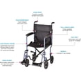 thumbnail image 7 of NOVA Lightweight Transport Chair, Folds Compact for Car Trunks and Storage Champagne Plaid 19", 7 of 7