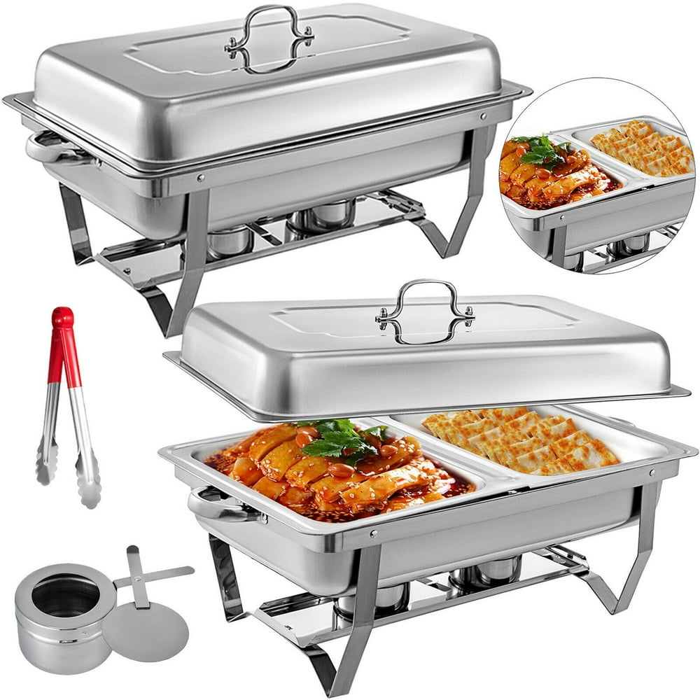 VEVOR Chafing Dish 2 Packs 8 Quart Stainless Steel Chafer 2 Half Size