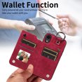 thumbnail image 6 of Nalacover for iPhone XR Wallet Case with Card Slots & Metal Finger Ring, Durable PU Leather Back Double Magnetic Botton Flip Kickstand Purse Shockproof Phone Case,Red, 6 of 10
