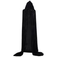thumbnail image 4 of DuoJiaJ Adults Hooded Velvet Cape, Witch Cloak Party Dress Up Black, 4 of 5