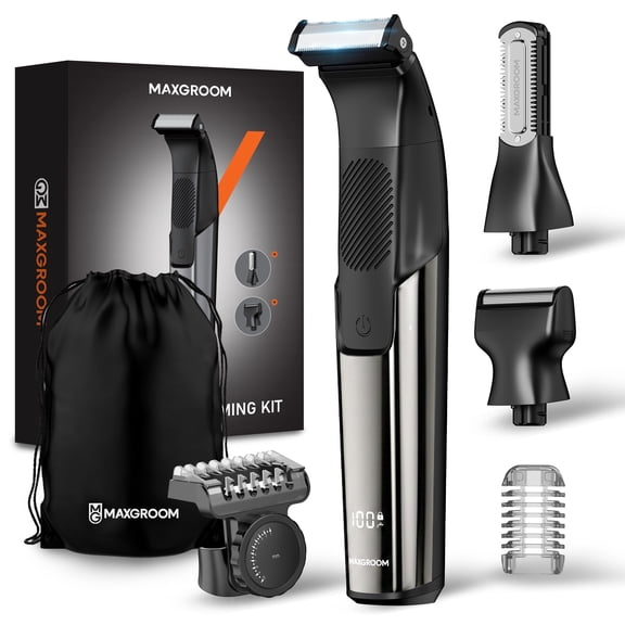 Manscape Body Hair Trimmer for Men 3-in-1 Groin, Pubic & Ball Trimmer with Skin Safe No-Nick Blades, Waterproof Wet/Dry Electric Shaver for Chest, Underarms, Legs, USB-C Rechargeable Grooming Kit