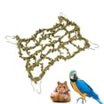 thumbnail image 2 of Zyyini Hemp Rope Bird Climbing Net,Bird Climbing Net,Bird Climbing Net Hemp Rope Woven Climbing Net with Green Fake Leaves for Parrots and Hamsters, 2 of 8