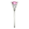 thumbnail image 3 of Clara Pucci 14K White Gold 2ct Pink Three-Stone Ring for Women, 3 of 8
