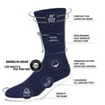 thumbnail image 3 of 6 Pairs of Premium Women’s Navy Soft Breathable Cotton Crew Socks, Non-Binding & Comfort Diabetic Socks (Fits Shoe Size 6-11), 3 of 6