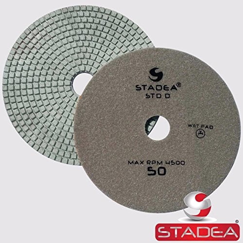 STADEA 4" Diamond Polishing Pad Grit 400 for Granite Concrete Wet Grinder Floor 