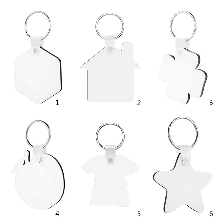 12 Pcs Sublimation Blank Keychains Heat Transfer Key Chain Double-Side  Printed MDF Keyrings Key Tags with Split Rings 