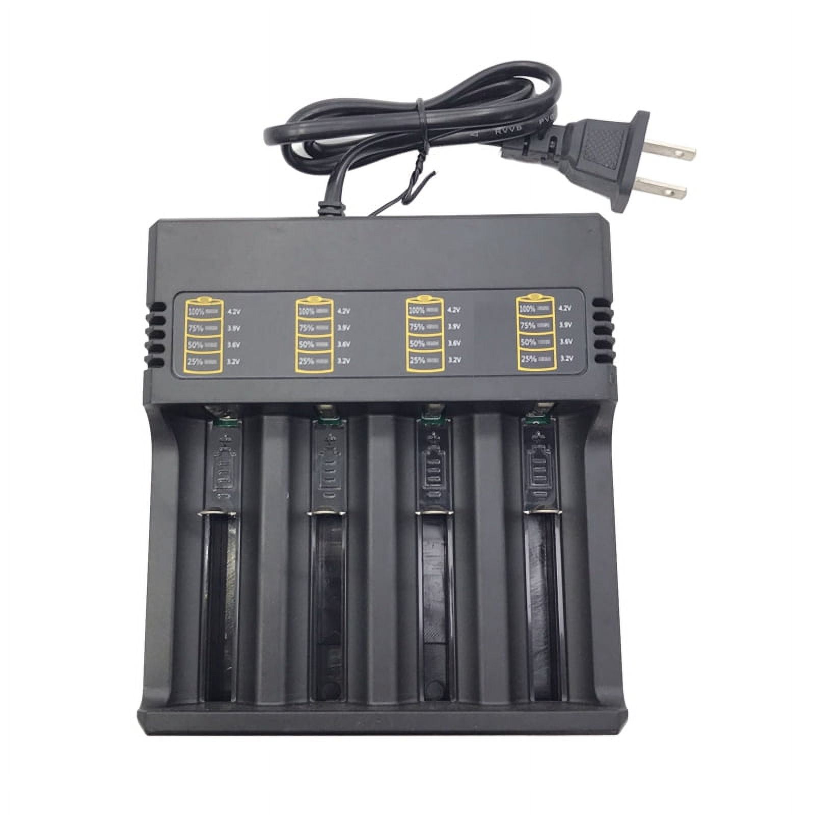 1Pcs 4 Slots Charger, Charging for 3.7V 18650 26650 21700 14500 16340 Rechargeable Lithium Battery US Plug