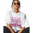 thumbnail image 2 of Women's Graphic T-Shirt White S Women's Tops Pink Wish Crew Neck Short Sleeve Shirts for Women, 2 of 3