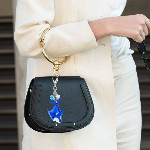 WHAMVOX 2pcs LED Shark Keychains with Blue Creative Flash and Sounding Keyring Gifts