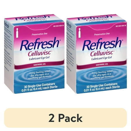 (2 pack) REFRESH CELLUVISC Lubricant Eye Gel Single-Use Containers 30 ea