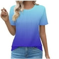 thumbnail image 2 of Xihbxyly Womens Summer Tunic Tops Women Casual Basic T Shirts Loose Fit Crewneck Short Sleeve Summer Fashion Loose Fit Plus Size Tops, 2 of 5