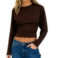 thumbnail image 2 of Wowcloth Women's Striped Bell Sleeve Knit Top, Round Neck with Cinched Waist for Casual and Daily Wear, 2 of 6