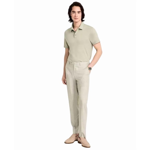Calvin Klein Mens Slim fit Dress Pants 36 / 34 Beige Solid