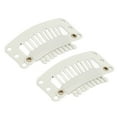 thumbnail image 2 of 100 pinzas para extensiones de cabello multiusos de 9 dientes, 32 mm, color blanco, 2 of 14